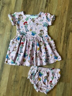 Little Sleepies Pink Toy Story Patch Pocket Dress